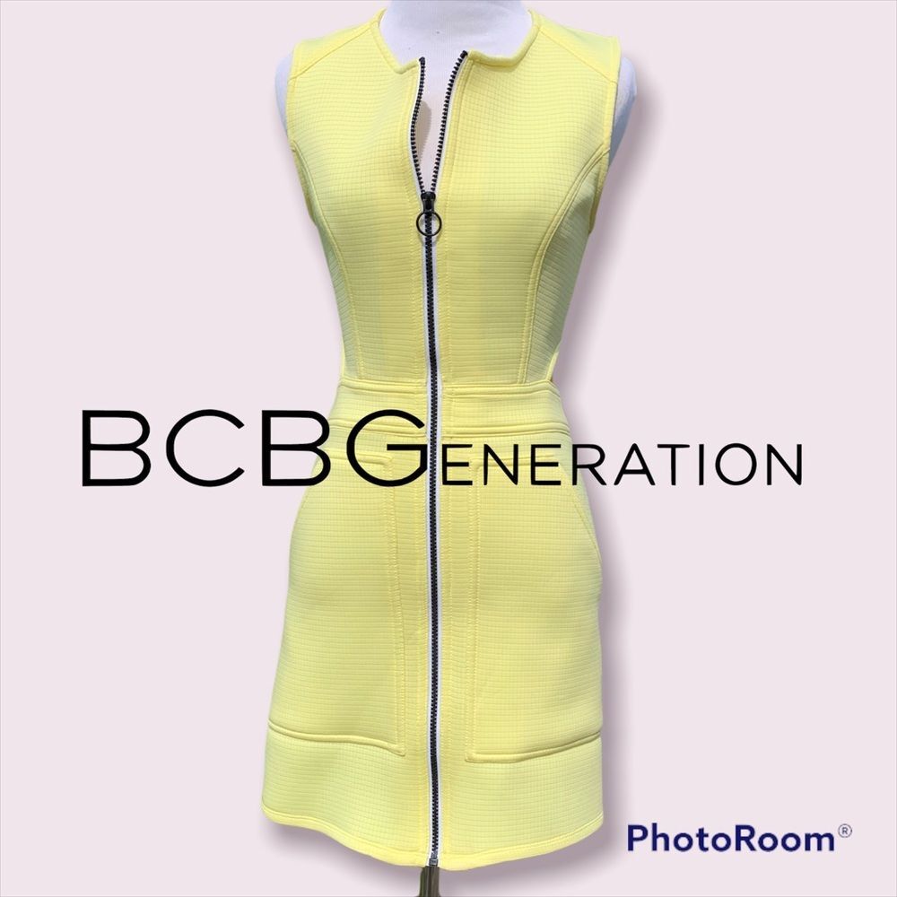 BCBGeneration Neoprene? Sexy Cutout Pastel Zipper Front Mini Dress w/ Pockets!